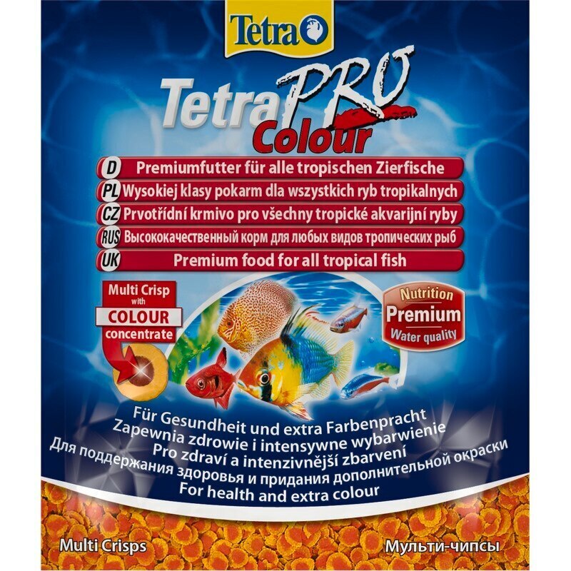 Корм для декоративных рыб Tetra PRO Colour, для улучшения окраски, чипсы, 12 г
