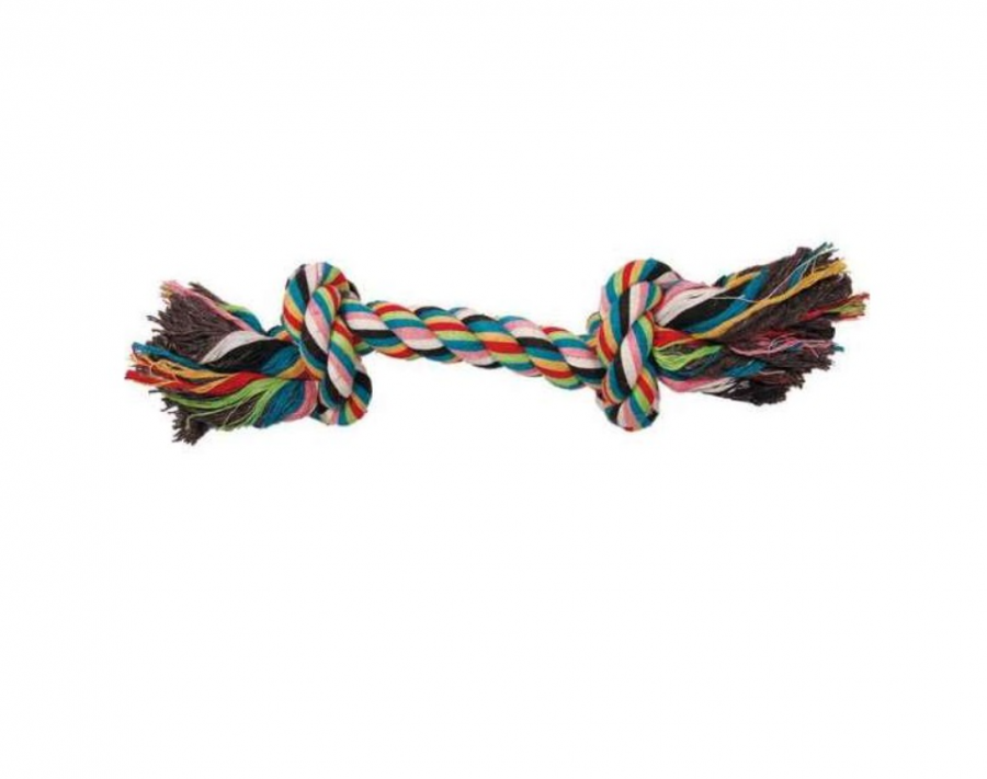 Игрушка для собак Triol Веревка, 2 узла, разноцветный, 28 см