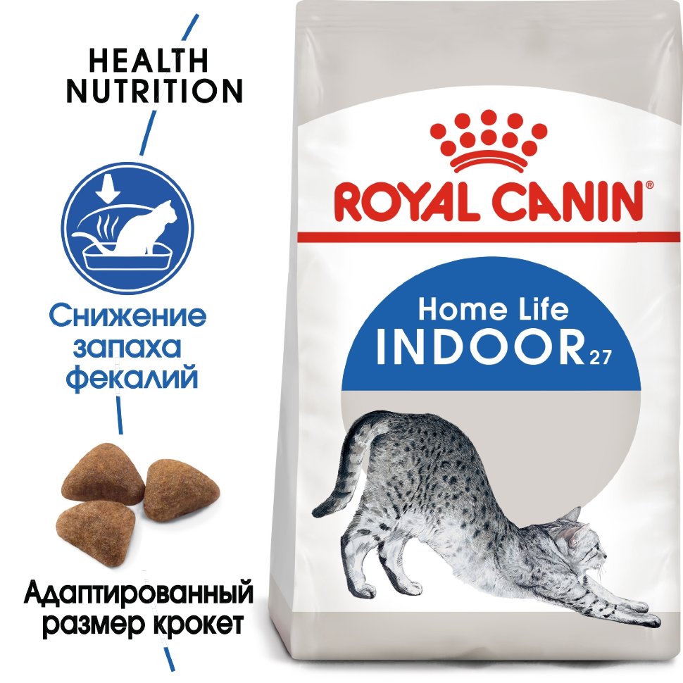 Корм сухой Royal Canin Indoor 27 для взрослых кошек живущих в помещении, 400 гр