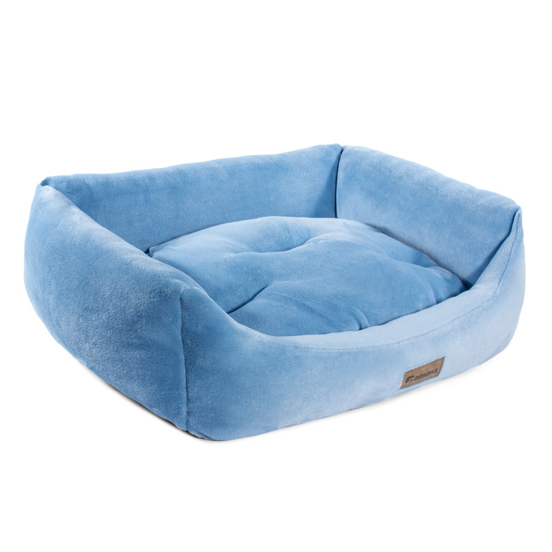 Лежанка для собак и кошек прямоугольная "Василёк", голубая, 520*450*170мм