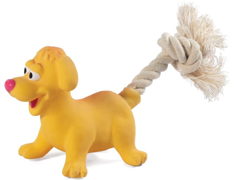 Игрушка для собак MINI DOGS Собачка с веревкой, 8,5 см