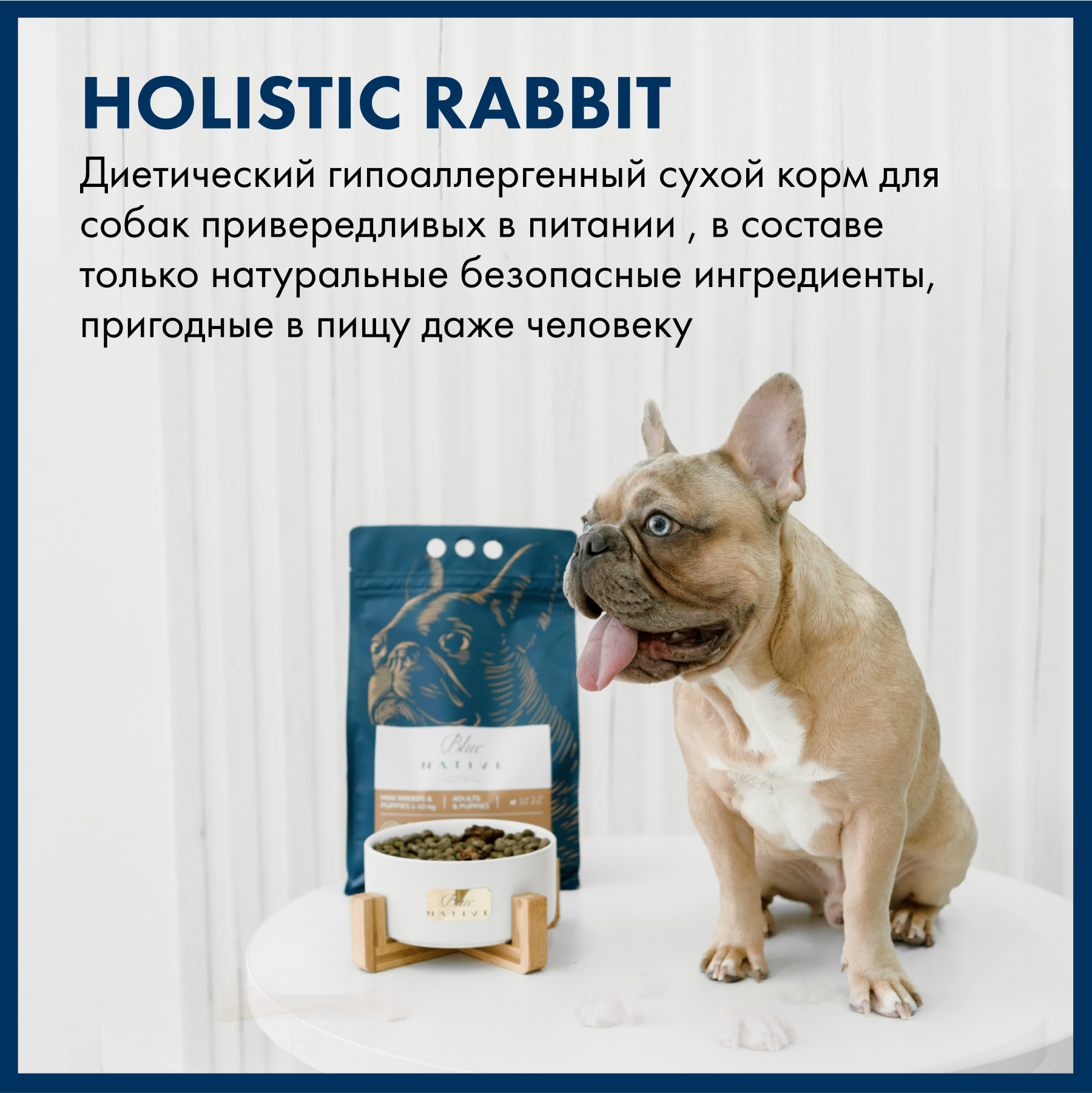 Сухой корм для щенков и собак мелких пород Blue Native Holistic Rabbit с кроликом и говядиной, 500 г