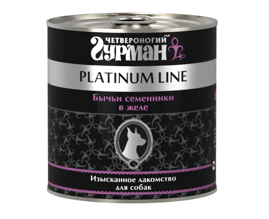 Консервы для собак Четвероногий гурман “Platinum line” бычьи семенники 240 г