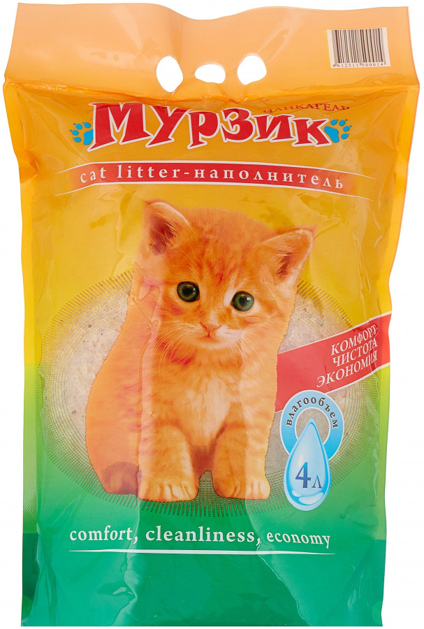 Наполнитель Мурзик для кошачьего туалета, силикагелевый,  4 л