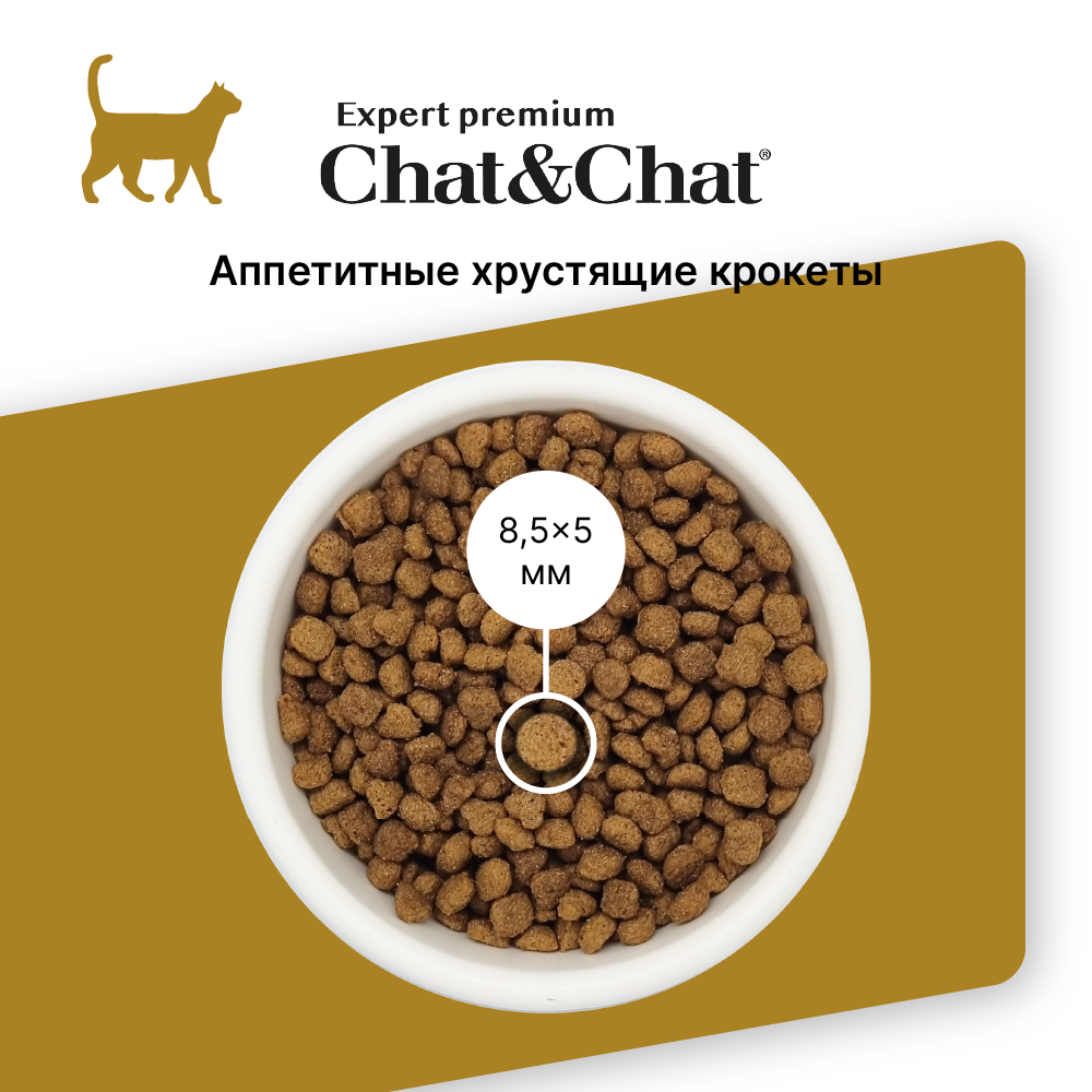 Сухой корм для взрослых кошек Chat&Chat Expert Premium с курицей и горохом 900 г