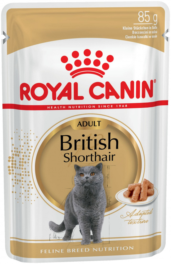 Влажный корм Royal Canin для взрослых британских кошек (в соусе), 85 г