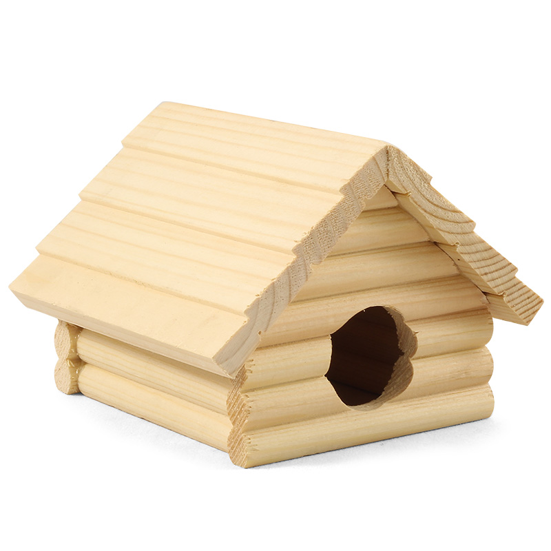 Домик для мелких животных деревянный, 130*130*90мм