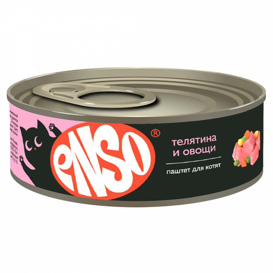 Влажный корм для котят ENSO паштет с телятиной и овощами 100 г