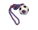 Игрушка YUGI для собак мяч футбольный на веревке 7,5см