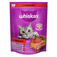 Корм сухой Whiskas для взрослых кошек, подушечки с паштетом и говядиной, 800 г