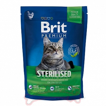 Корм сухой Brit New Premium Sterilised для стерилизованных кошек, с курицей, 1.5 кг