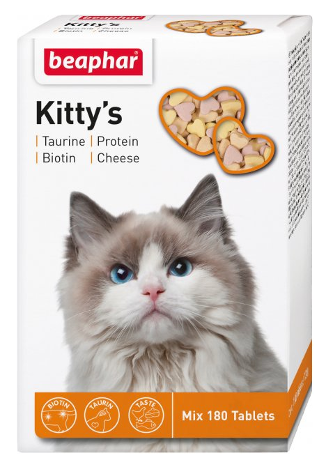 Витаминизированное лакомство Beaphar Kittys Mix для кошек 180 таб