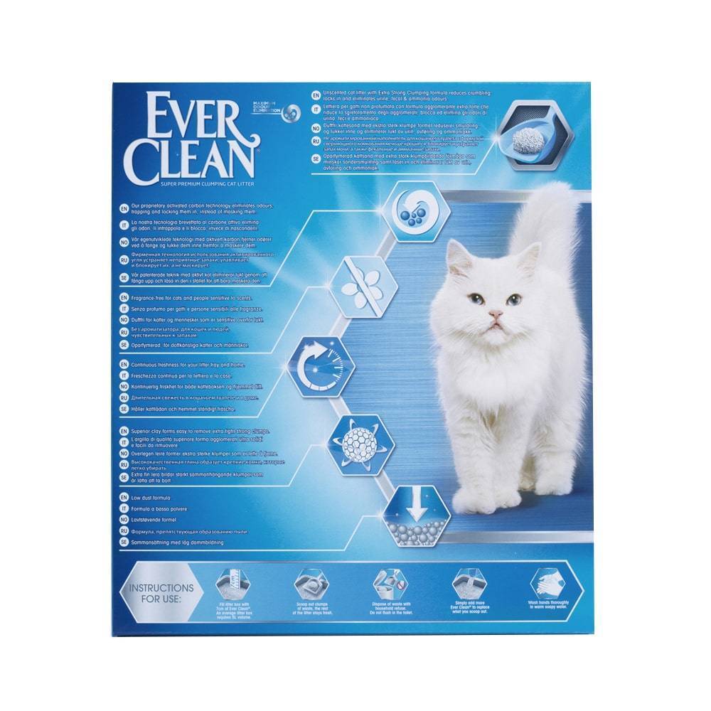 Наполнитель Ever Clean Extra Strong Clumping для кошачьего туалета, с голубой полосой без ароматизатора, комкующийся 6 кг