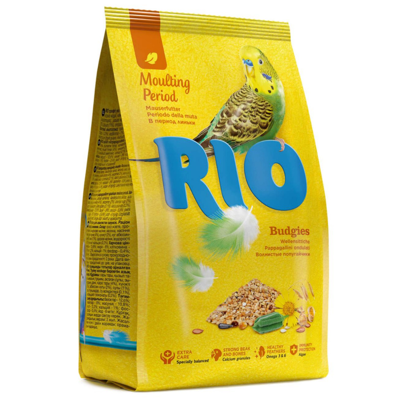 Корм  для волнистых попугаев RIO в период линьки, 500 г