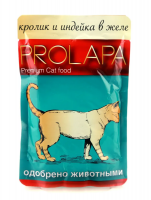 Влажный корм для кошек Prolapa Premium с кроликом и индейкой в желе 100 г