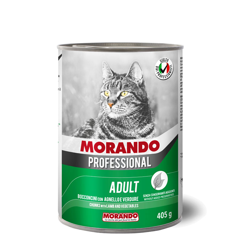 Консервы для кошек Morando Professional Adult кусочки с ягненком и овощами 405 г