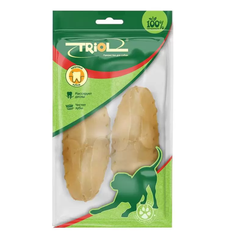 Лакомство для собак TRIOL  Ботинок  из сыромятной кожи, 7.5см 2шт