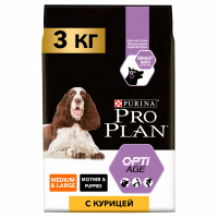 Сухой корм Pro Plan для собак средних и крупных пород  старше 7 лет, с курицей и рисом, 3 кг