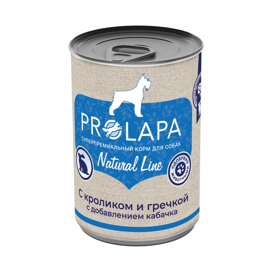 Консервы для собак Prolapa Natural Line с кроликом, гречкой и кабачком 400 г