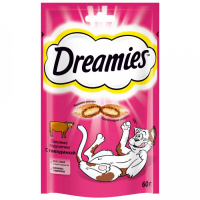 Лакомство Dreamies подушечки для кошек, с говядиной, 60 г