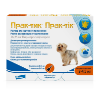 Капли от блох и клещей для собак мелких пород весом 2 -4,5 кг Практик, 0,45 мл
