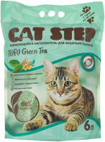 Наполнитель Cat Step Tofu Green Tea для кошачьего туалета, растительный комкующийся, 6л