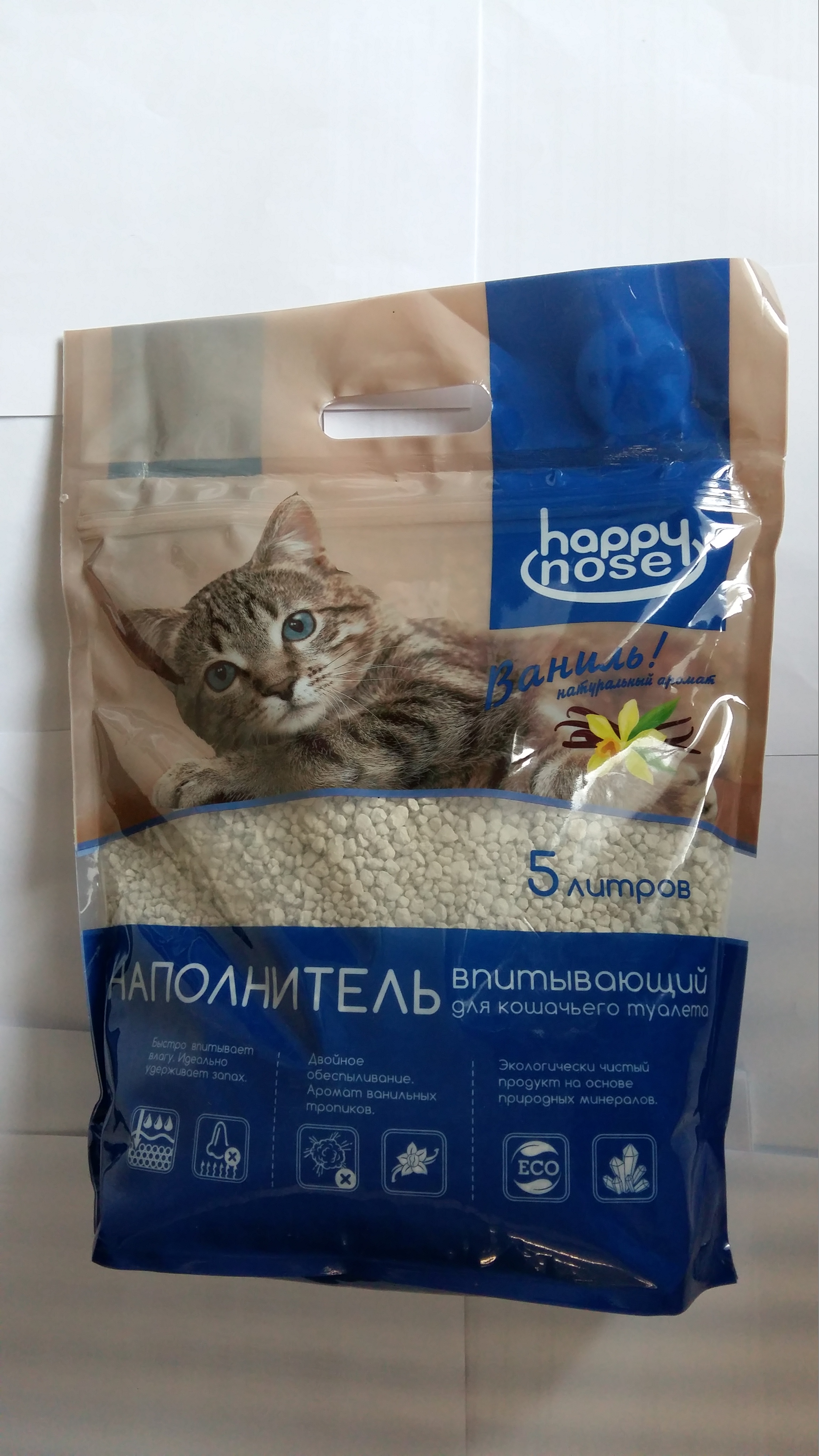 Наполнитель Happy Nose для кошачьего туалета, впитывающий 5 л/ 3,2 кг