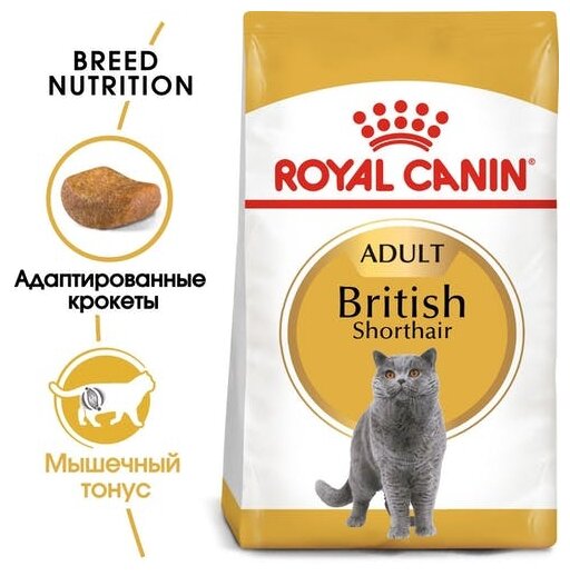 Корм сухой Royal Canin British Shorthair Adult для взрослых британских короткошерстных кошек старше 12 месяцев, 400 г