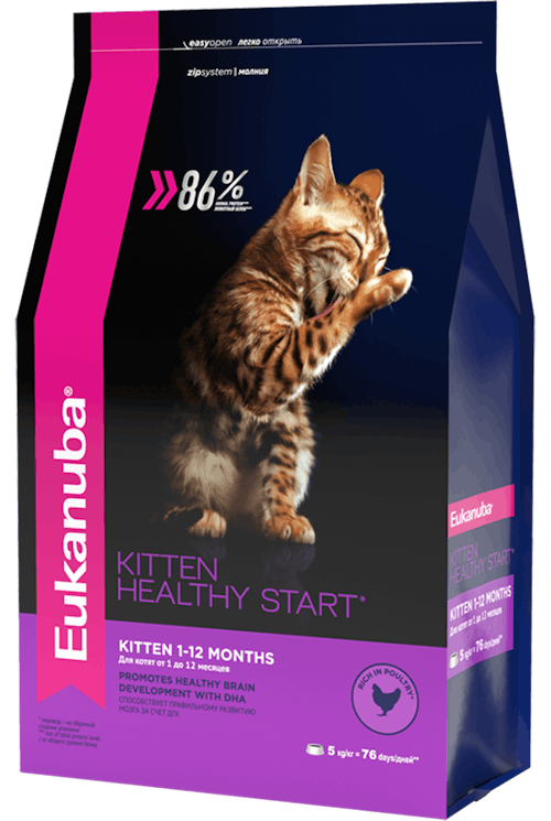 Сухой корм для котят Eukanuba Kitten Healthy Start с курицей 400 г