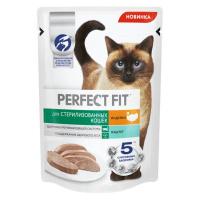 Влажный корм Perfect Fit для взрослых стерилизованных кошек, паштет с индейкой, 75 г