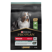 Сухой корм для собак средних пород PRO PLAN с чувствительным пищеварением, с ягненком 3 кг