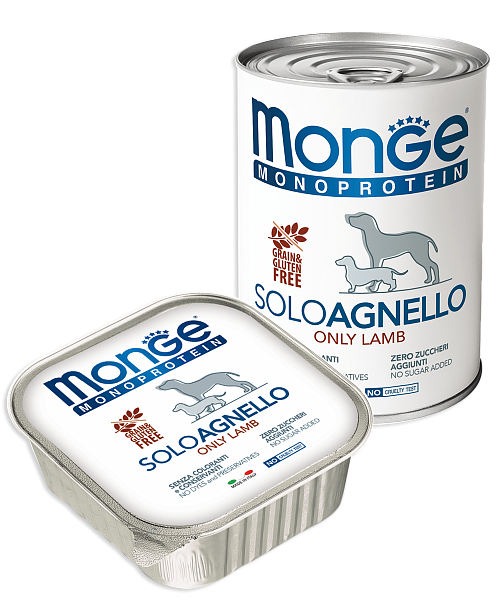 Влажный корм Monge SOLO AGNELLO для собак, паштет из ягнёнка 400 г