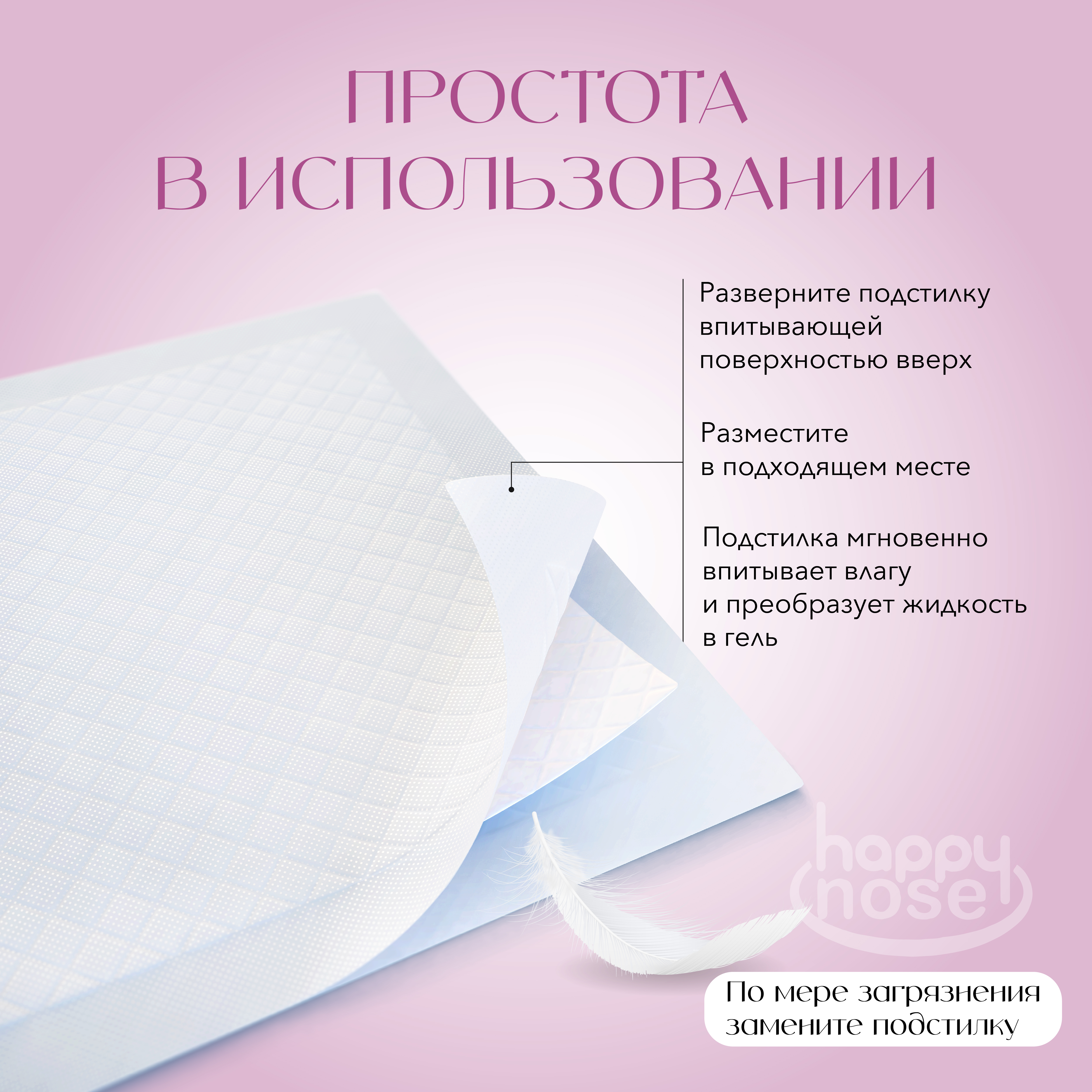 Подстилки для собак и кошек Happy Nose впитывающие, гелевые , 60х90 (5 шт) Подстилки для собак и кошек Happy Nose впитывающие, гелевые , 60х90 (5 шт)