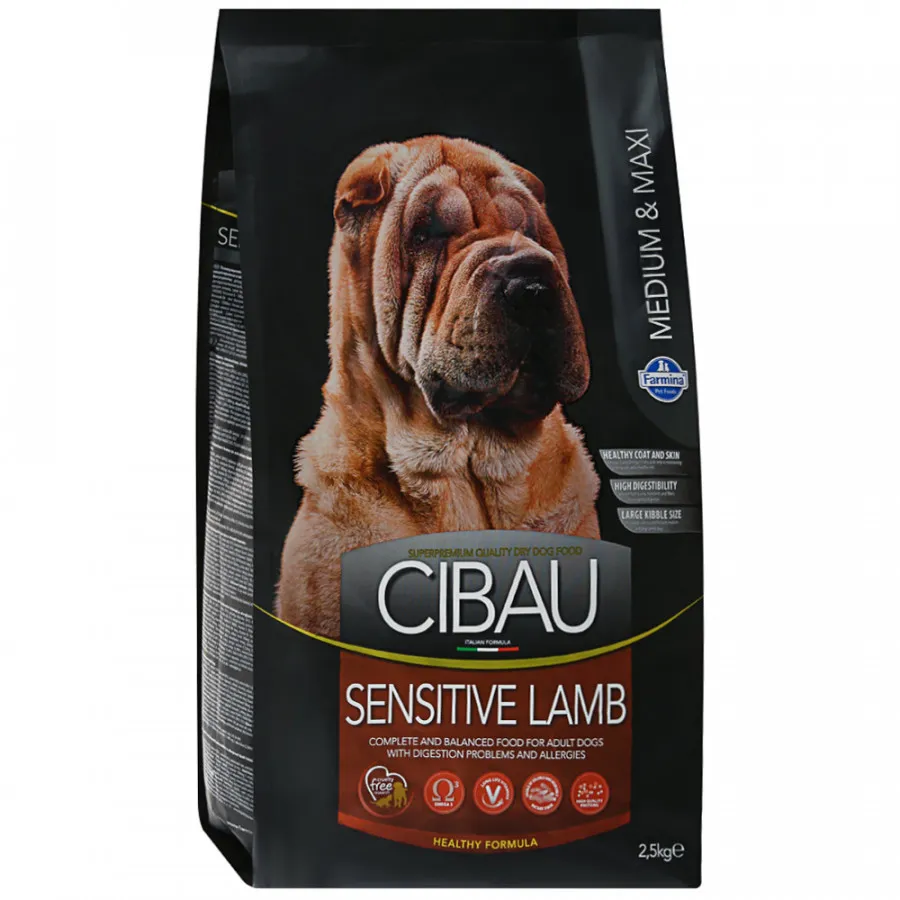 Сухой корм Farmina Cibau Medium & Maxi Sensitive для собак средних и крупных пород, с чувствительным пищеварением и аллергией, с  ягнёнком 2,5 кг