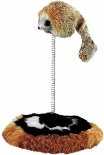 Игрушка для кошек МЫШКА НА ПРУЖИНКЕ высота 15 см