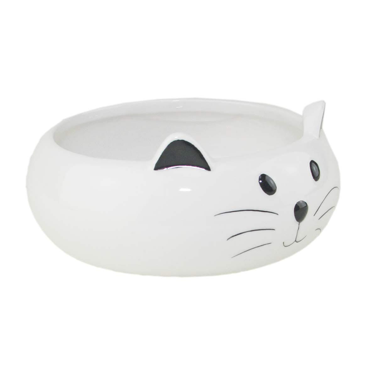 Миска для животных керамическая "Белый кот" 0,32л