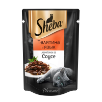 Влажный корм Sheba для взрослых кошек, телятина с языком в соусе 85 г