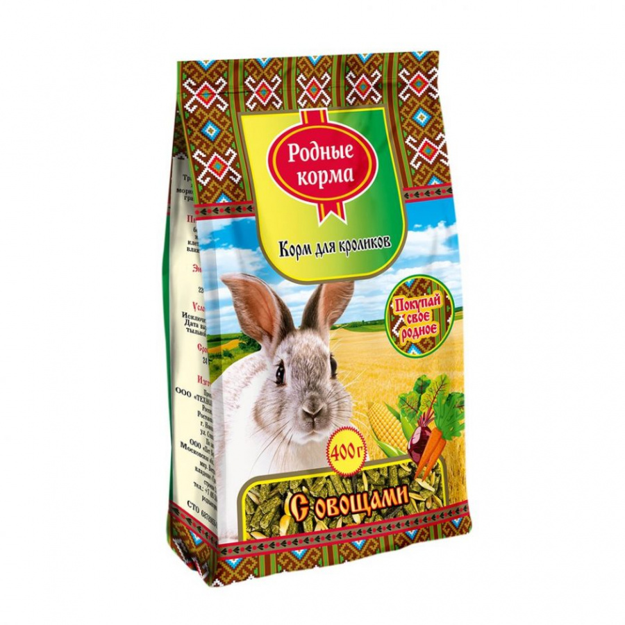 Корм для кроликов Родные Корма с овощами, 400 г