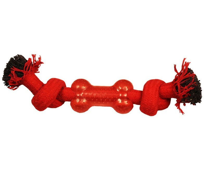 Игрушка для собак TRIOL Веревка-канат, 2 узла и кость, 24 см