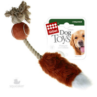 Мягкая игрушка для собак GIGWI лисий хвост без набивки с пищалкой, 40 см