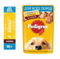 Влажный корм для взрослых собак всех пород PEDIGREE с курицей в соусе, 85г