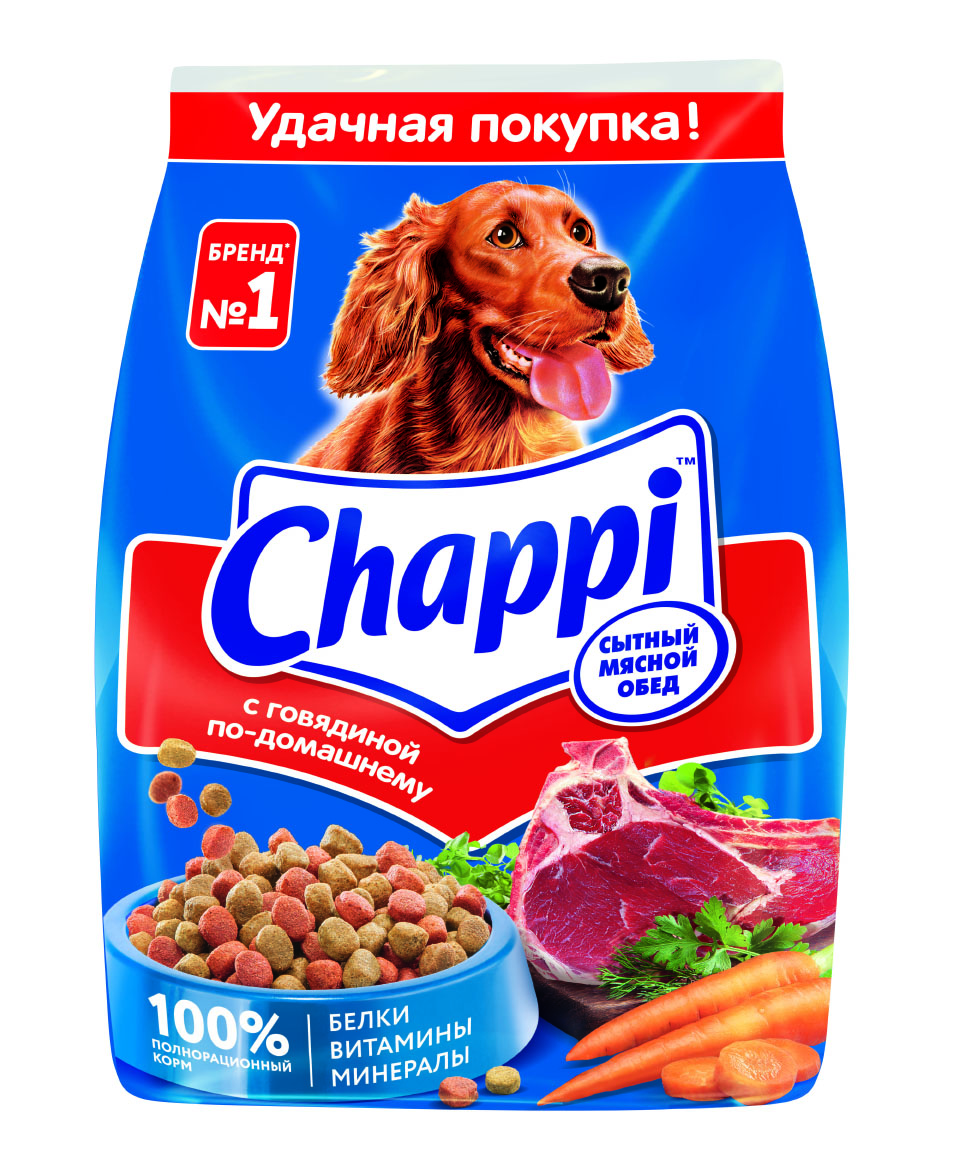 Сухой корм для собак Chappi «Сытный мясной обед. С говядиной по-домашнему» 600г