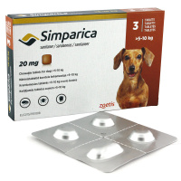 Таблетки Симпарика для собак весом от 5,1-10 кг от блох и клещей 3 таблетки