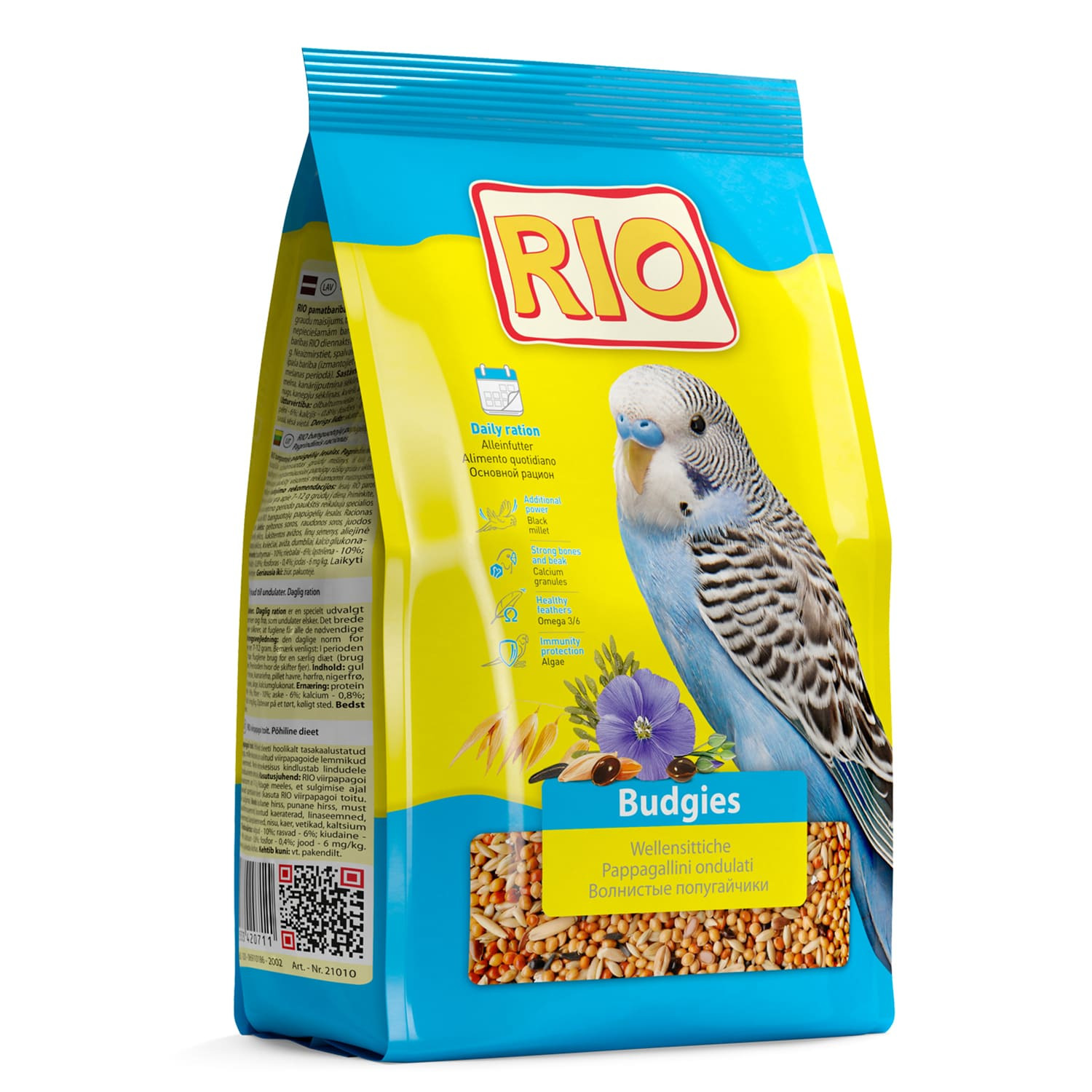 Корм для волнистых попугаев RIO основной рацион, 500 г