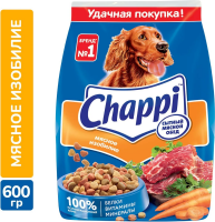 Корм сухой Chappi для взрослых собак, мясное изобилие, 600 г