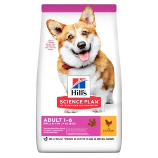 Сухой корм Hill's Science Plan для взрослых собак мелких пород для поддержания здоровья кожи и шерсти, с курицей 1,5 кг