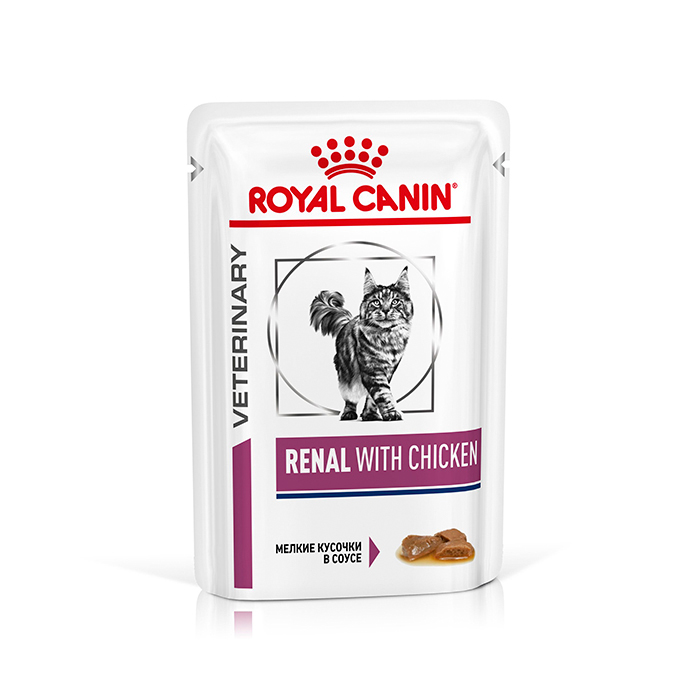 Влажный корм Royal Canin Renal для взрослых кошек, для поддержания функции почек, с курицей в соусе, 85 г