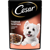 Влажный корм Cesar для взрослых собак, тушеная телятина с овощами в желе, 85 гр