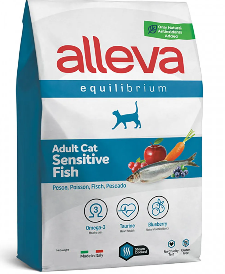 Корм сухой Alleva Equilibrium Sensitive для взрослых кошек с рыбой, 400 г