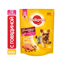 Сухой корм для собак миниатюрных пород PEDIGREE с говядиной, 600г